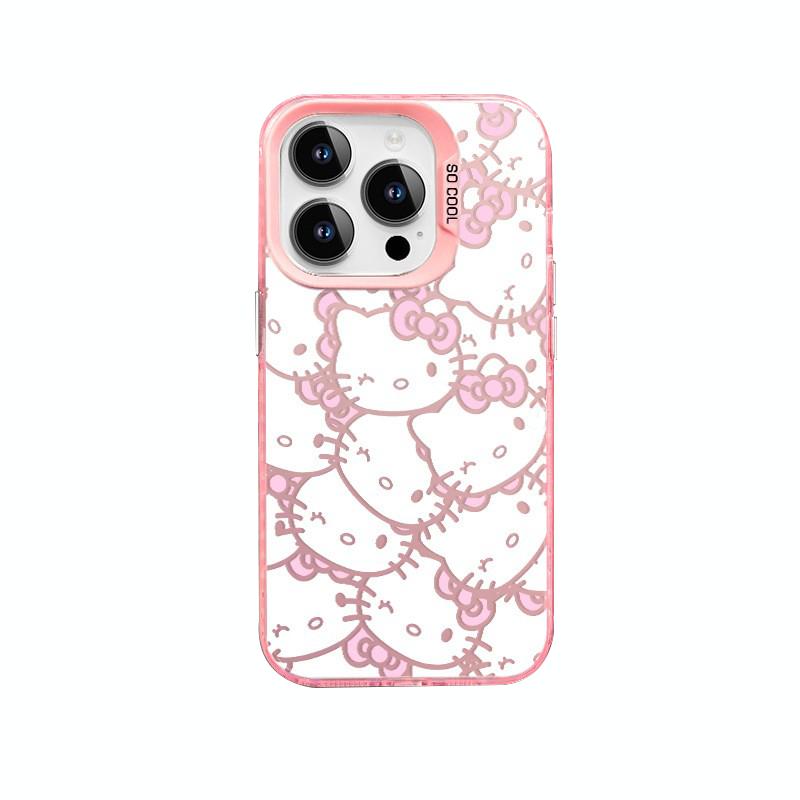 pink KT Phone Case For iPhone 16 15 14 12 13 11 Pro Max XR XS MAX 7 8 PLUS MINI Y2K Cute Cover