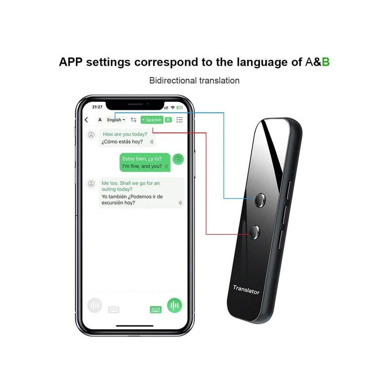 Instant Language Translator Device, Real-Time Two Way Language Translator, Ai Voice Translator Device In 137 Languages, Mini Pocket Translator For Learning Travel And Business Communications