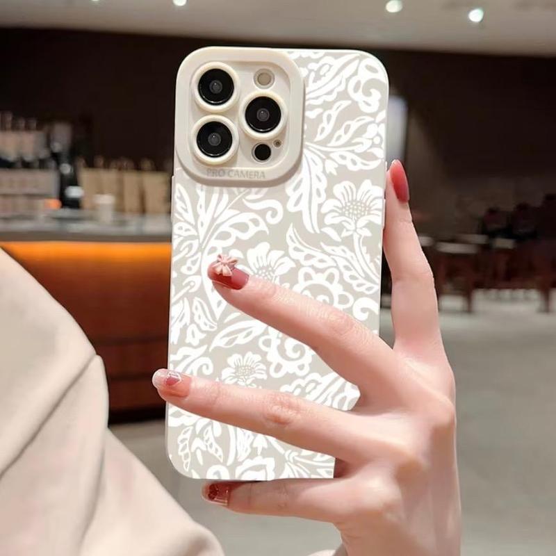 Floral Pattern Phone Case, Anti-fall Phone Protector Cover, Shockproof Phone Protective Case Compatible with iPhone 15 14 13 12 11 Series