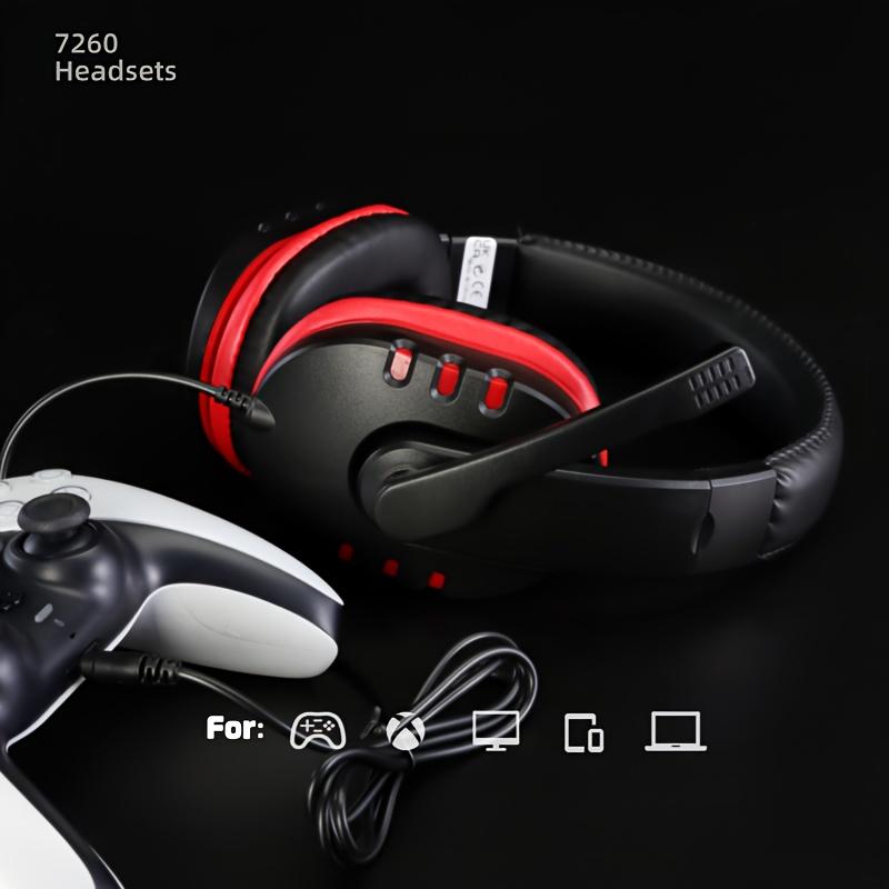 For PS4 XBOX-ONE PC Head-mounted Headphones Mobile Computer Game Heavy Bass Headset, Model 7262 Audio Cable