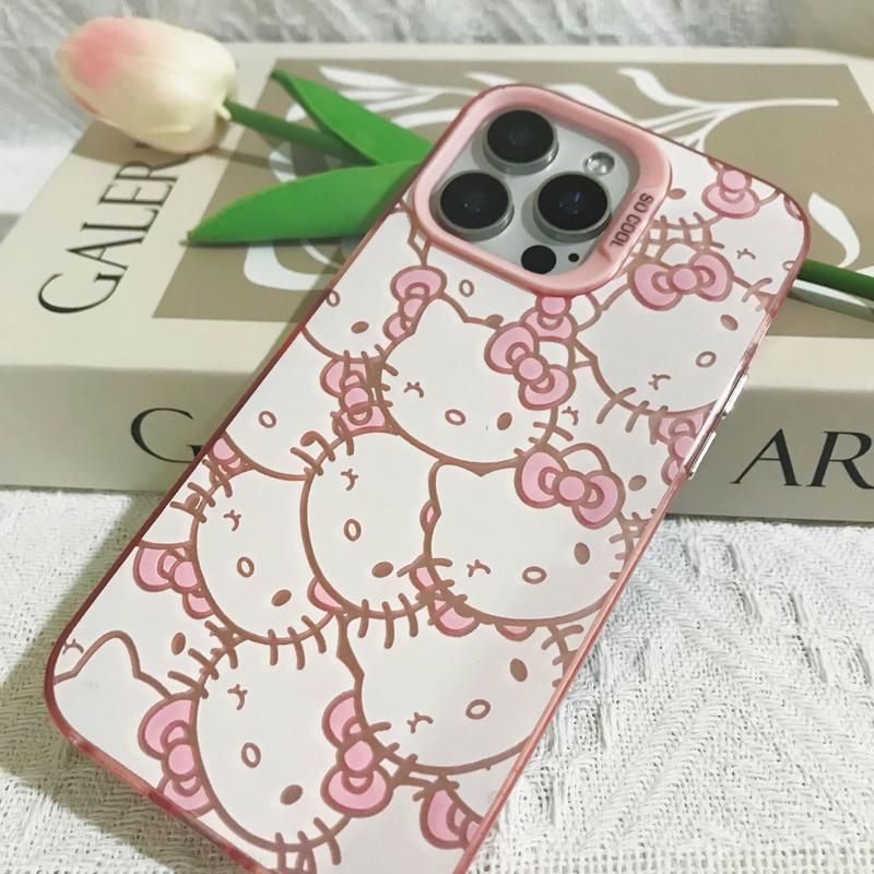 pink KT Phone Case For iPhone 16 15 14 12 13 11 Pro Max XR XS MAX 7 8 PLUS MINI Y2K Cute Cover