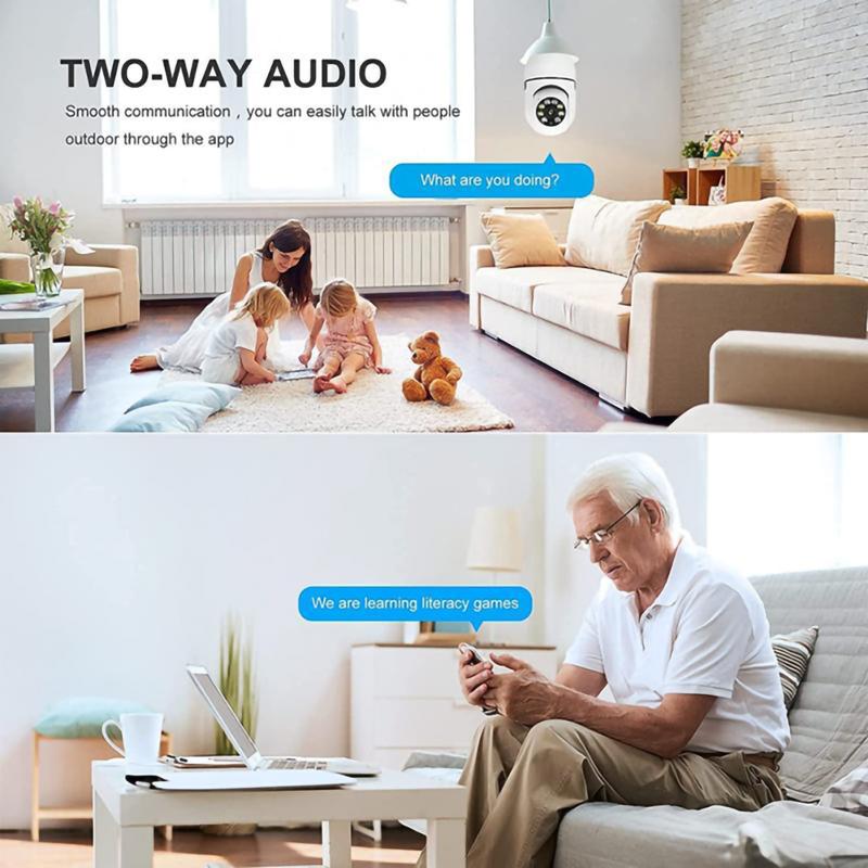 Bulb Security Camera 2.4 5 Ghz, Light Bulbcamera, Motion Detection, Sound & Light Alarm Two-Way Audio, Home Yard store only camera, Limited Time Offer