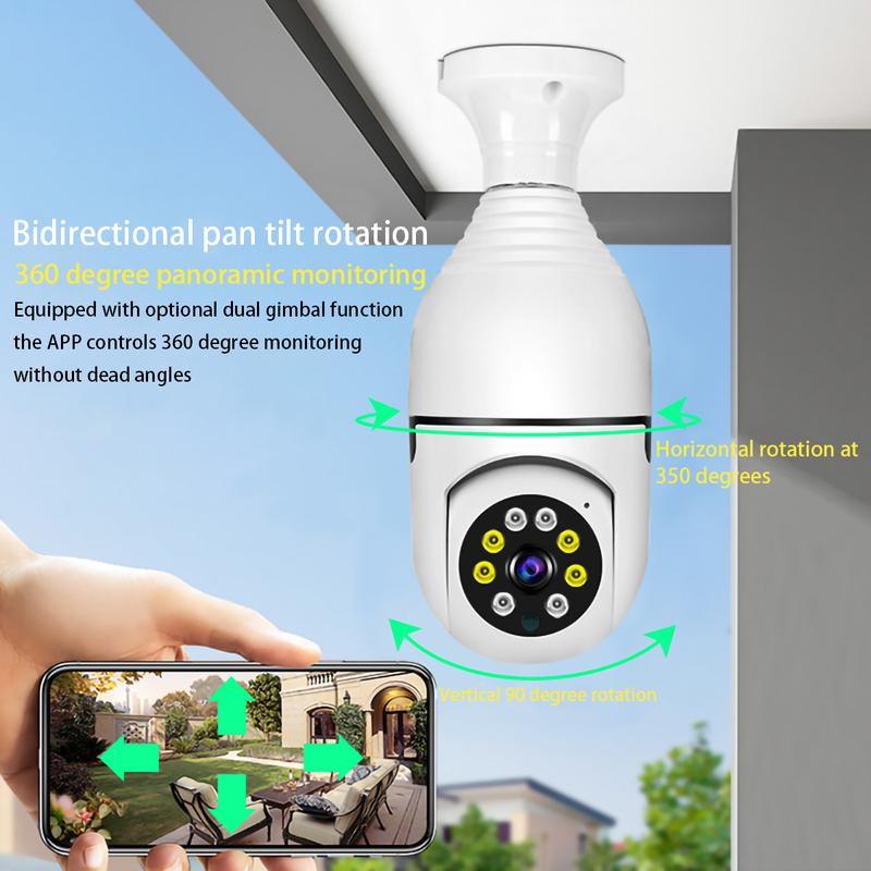 Bulb Security Camera 2.4 5 Ghz, Light Bulbcamera, Motion Detection, Sound & Light Alarm Two-Way Audio, Home Yard store only camera, Limited Time Offer