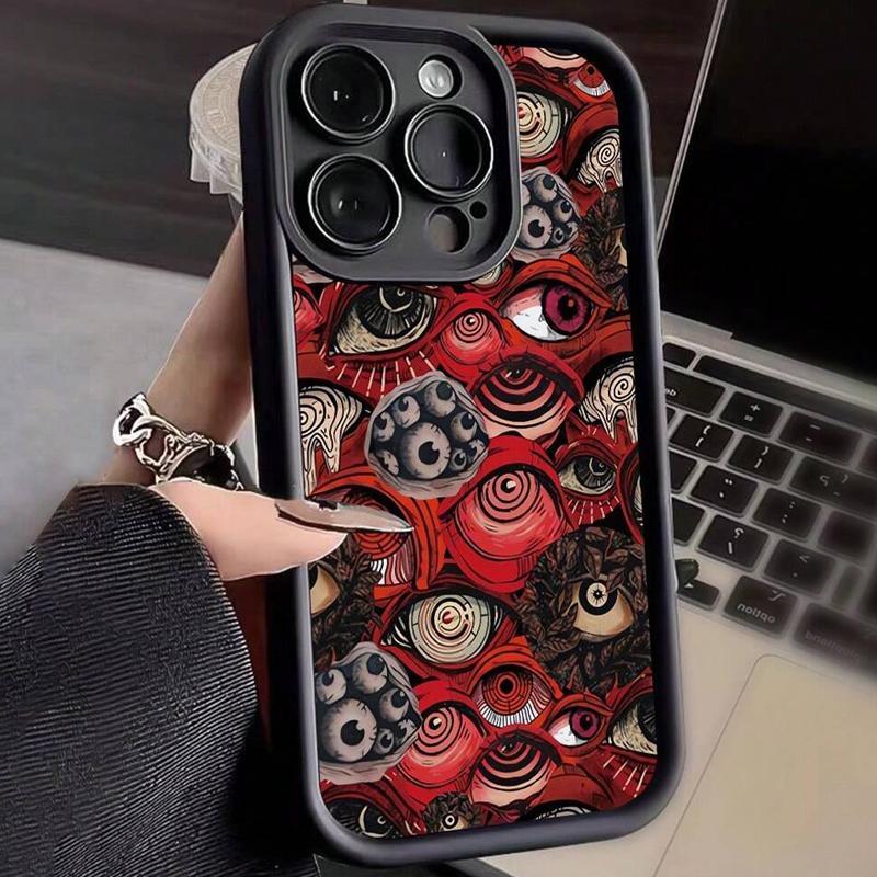 Abstract Eye Pattern Phone Case, Decorative Phone Protector Cover, Phone Accessories Compatible with iPhone 15 14 13 12 11 Plus Pro Pro Max