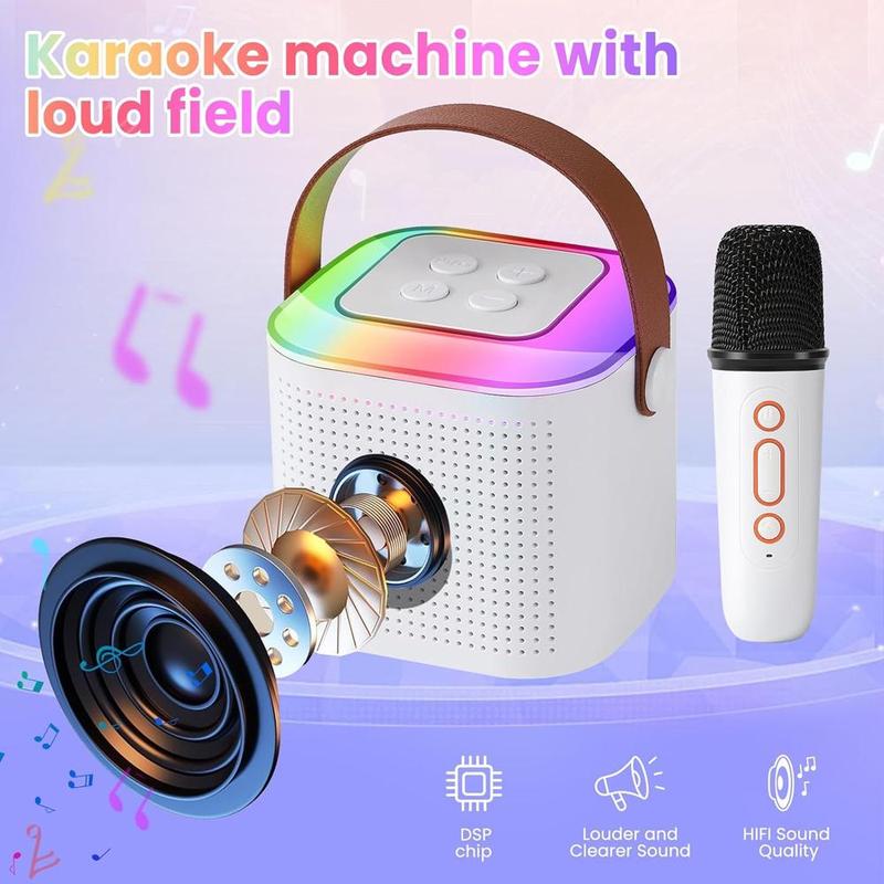 Karaoke Machine for Kids Adults,Portable Bluetooth Speaker with 2 Wireless Microphones,Toys Christmas Halloween Birthday Gifts for Girls Boys 4, 5, 6, 7, 8, 9, 10, 11, 12+ Years Old