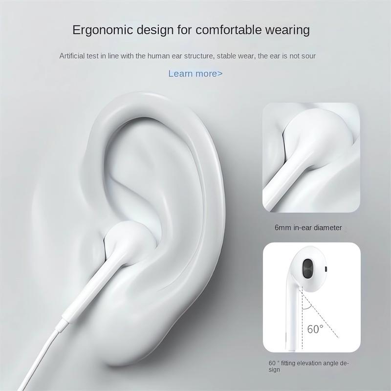 Type C In-ear Earphones Applicable iPhone15, with Type-C Connector, Wired Ear Buds for iPhone & Android