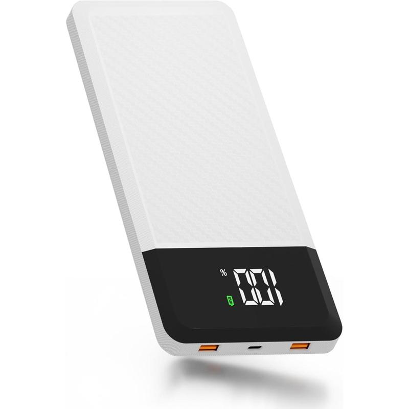 2024 New Portable Charger,10000mAh Power Bank with LED Digital Display,2 USB 1Type-C PD 37W 5V3A Qc3.0 Fast Charging Power Bank