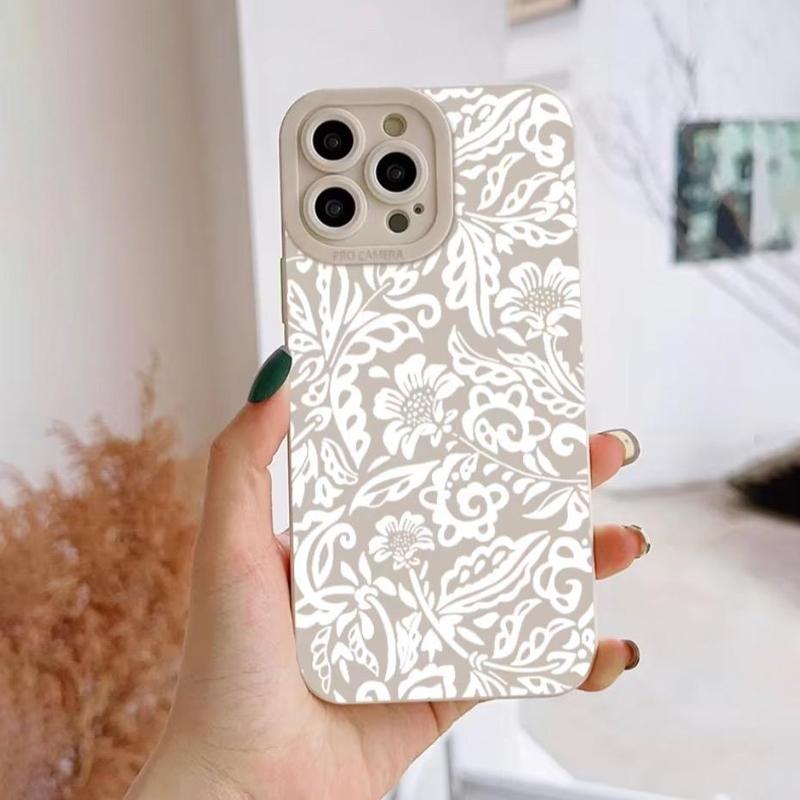 Floral Pattern Phone Case, Anti-fall Phone Protector Cover, Shockproof Phone Protective Case Compatible with iPhone 15 14 13 12 11 Series