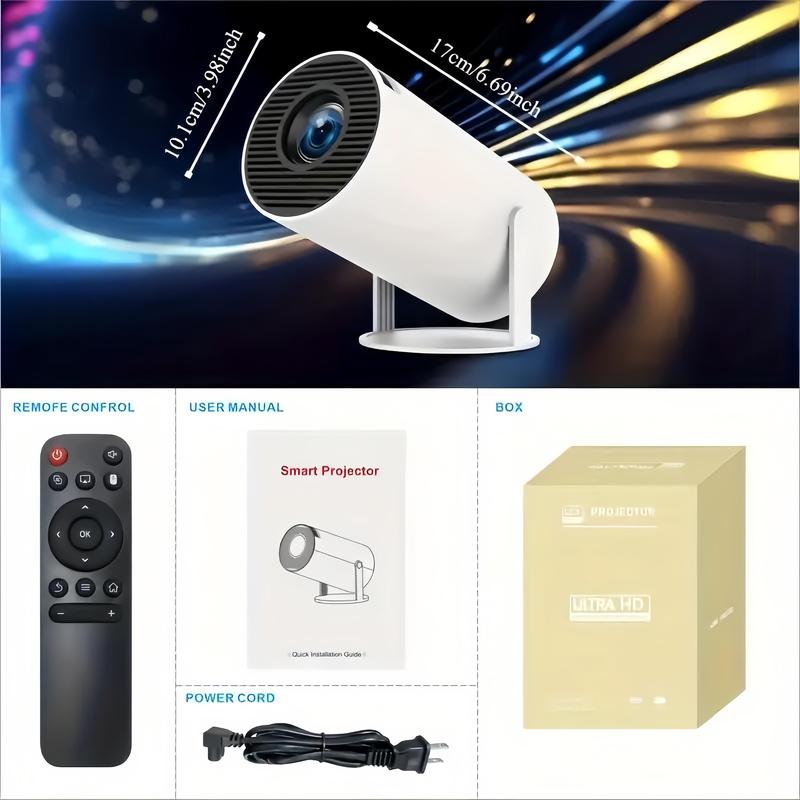 [Black Friday] Portable 4K HD Projector, WIFI6  Bluetooth5.0 Android TV 11.0,Auto Keystone Correction Video Projector,180°Rotatable Stand,Home & Outdoor Use,Black Friday,New Year gifts,Christmas (Comes with a phone selfie remote control as a gift)