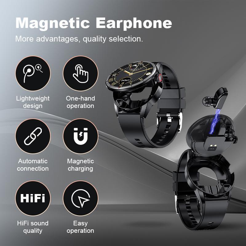 Multifunctional Smart Sports Watch | 2-in-1 with TWS Earbuds | HD Screen, Bluetooth Calls, Multiple Dials, Health Monitoring, Devices Wearable