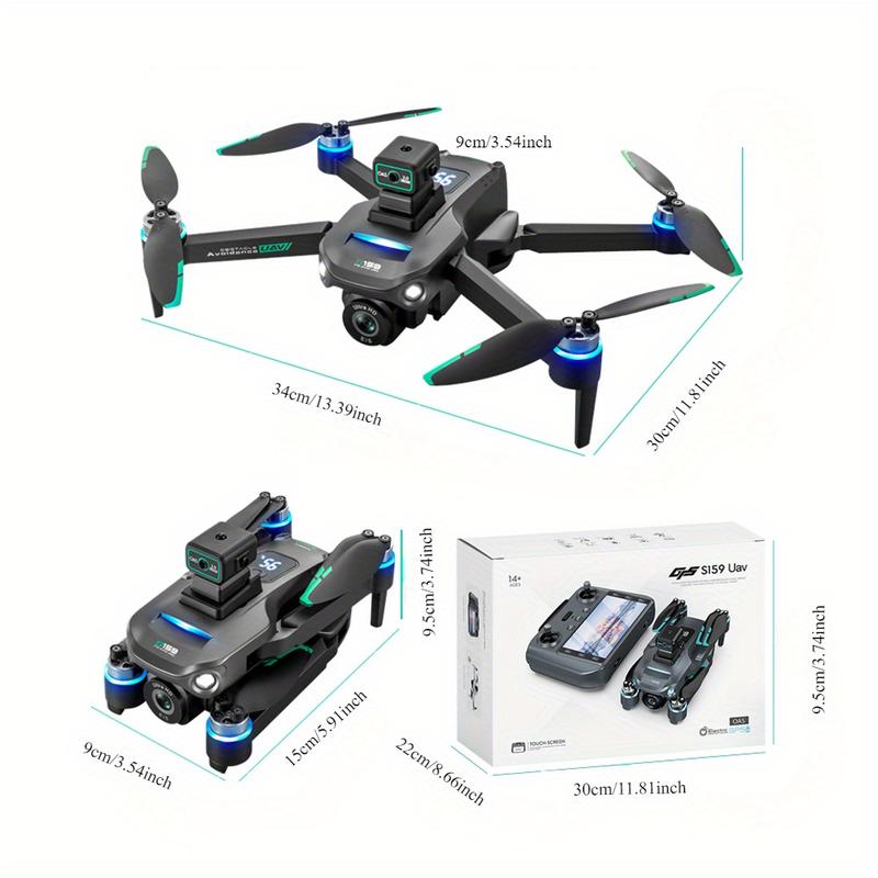 Newest 4K Dual Camera Quadcopter, S2S Long Endurance Drone, 2 Large Batteries, WiFi FPV Dual Folding Quadcopter Altitude Hold, Experience The Fun of Drone Flying, Dual Operation By Remote Control or Cell Phone