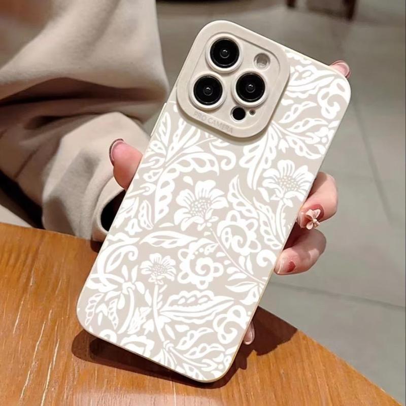 Floral Pattern Phone Case, Anti-fall Phone Protector Cover, Shockproof Phone Protective Case Compatible with iPhone 15 14 13 12 11 Series