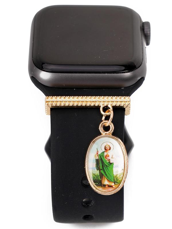 Green Jesus Charm Watch Strap Decoration, for Apple Watch Band, Trendy All-match & Exquisite Jewelry for Birthday Gift