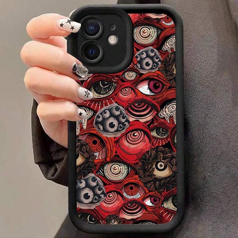 Abstract Eye Pattern Phone Case, Decorative Phone Protector Cover, Phone Accessories Compatible with iPhone 15 14 13 12 11 Plus Pro Pro Max