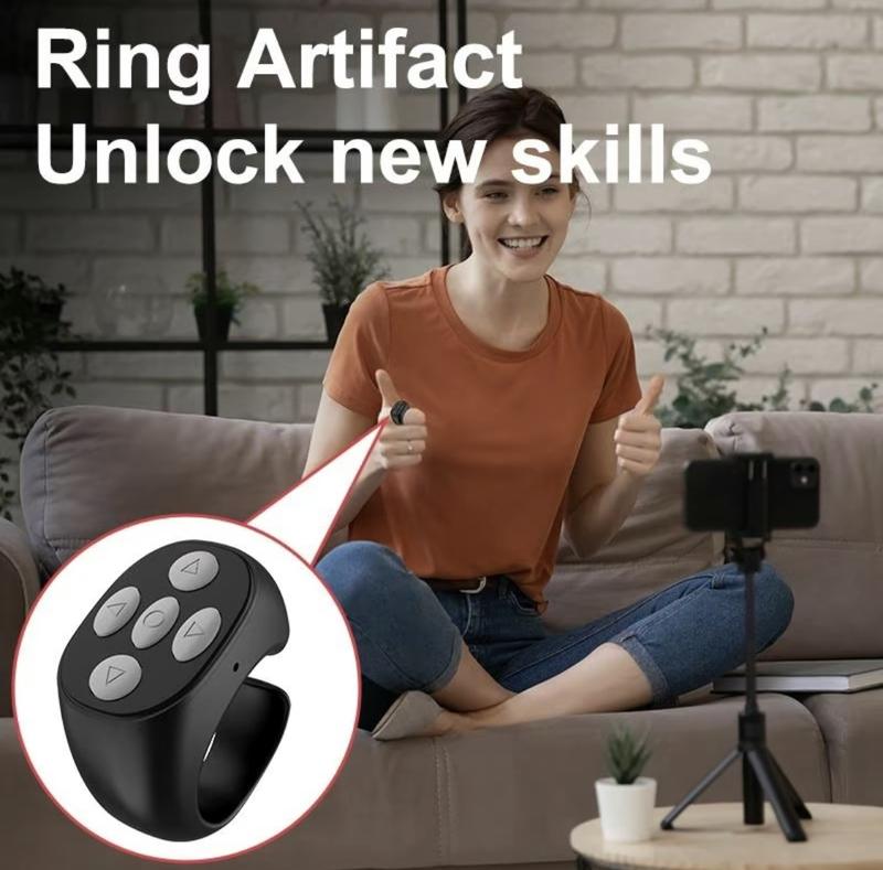 [BLACK FRIDAY] Wireless Phone Remote Control Ring: Auto Page Turner & Selfie Video Controller for Apps – Buy One, Get Two TikTok Remotes!