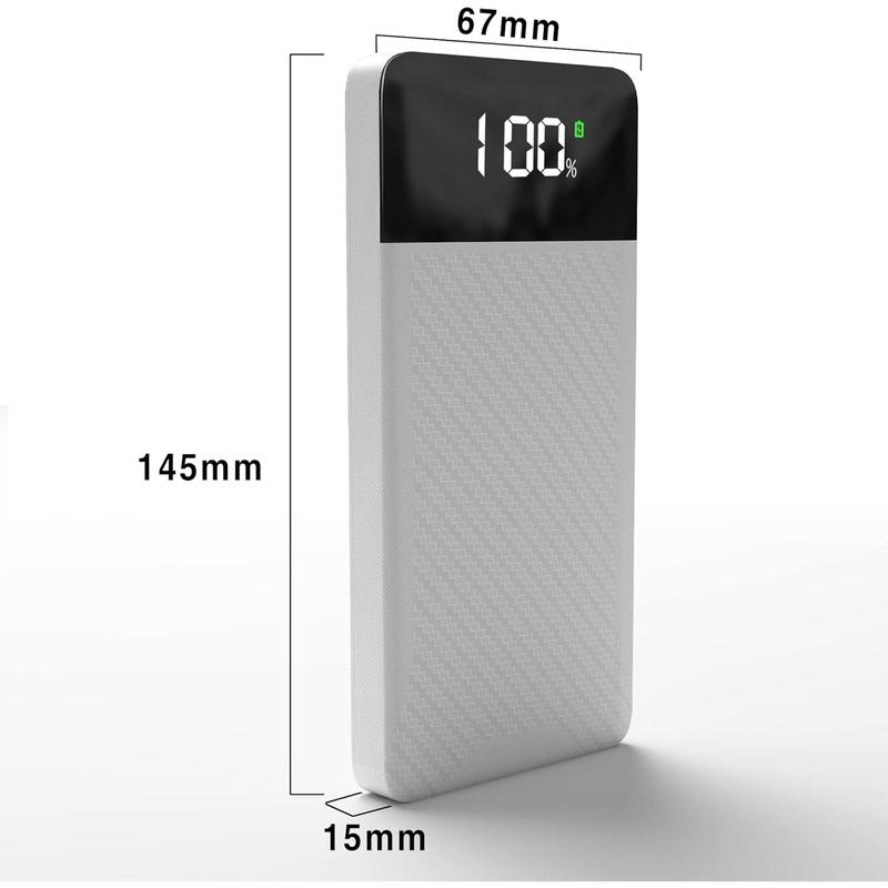 2024 New Portable Charger,10000mAh Power Bank with LED Digital Display,2 USB 1Type-C PD 37W 5V3A Qc3.0 Fast Charging Power Bank