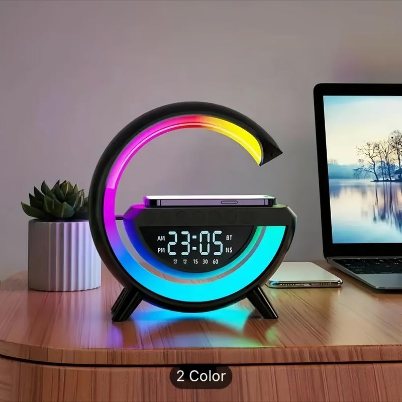 10W Wireless Charging BT Speaker,Smartphone Charging SpeakerDevice,Rechargeable Audio Speaker withRGB Light, Wireless Charger SpeakerBack to School Gifts  Compact Bluetooth