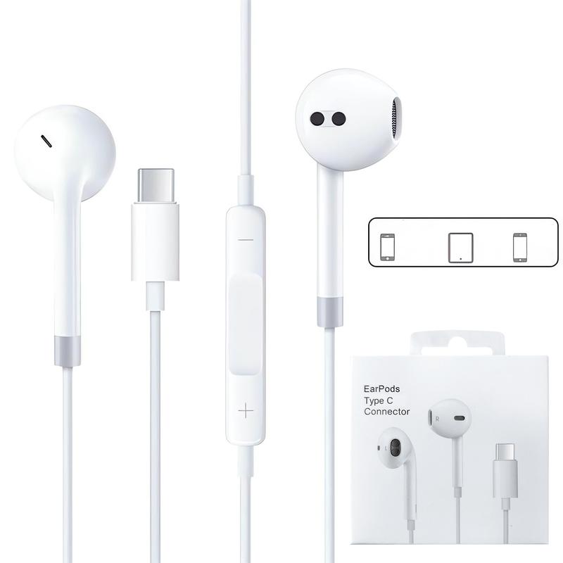 Type C In-ear Earphones Applicable iPhone15, with Type-C Connector, Wired Ear Buds for iPhone & Android