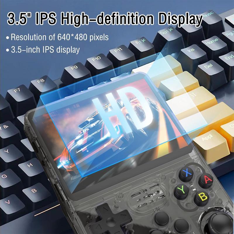 R36s Portable Handheld Game Console | Supports 15,000+ Games | Newest Updated OS | Open Source R36S with 3.5-Inch IPS Screen, Linux System, Portable Gaming and Entertainment Device, Includes 32+64GB TF Card Protection handheld gamingpc