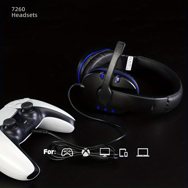 For PS4 XBOX-ONE PC Head-mounted Headphones Mobile Computer Game Heavy Bass Headset, Model 7262 Audio Cable