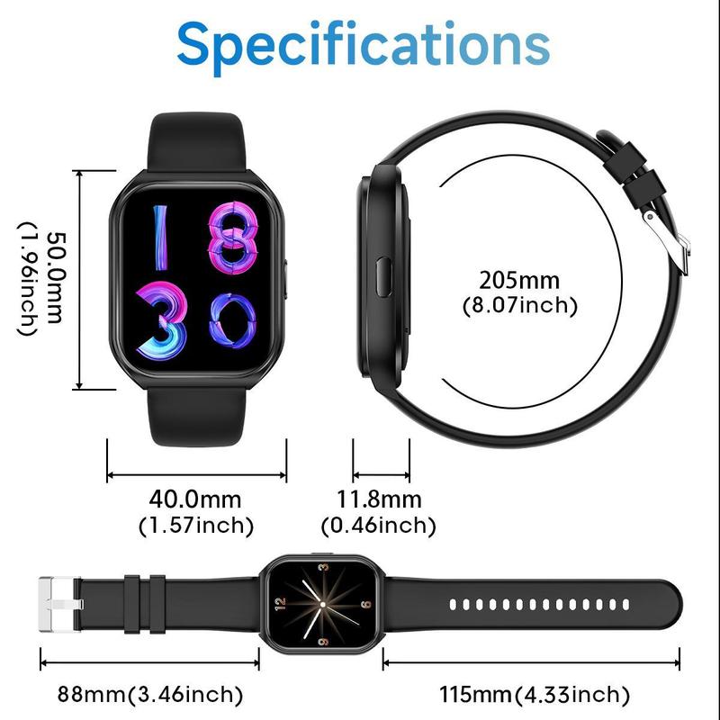 Women's Men's Smartwatch (Answer Dial), 1.83-inch HD Display Fitness Watch with Multi-Sport Mode for Android iPhone, Birthday Gifts