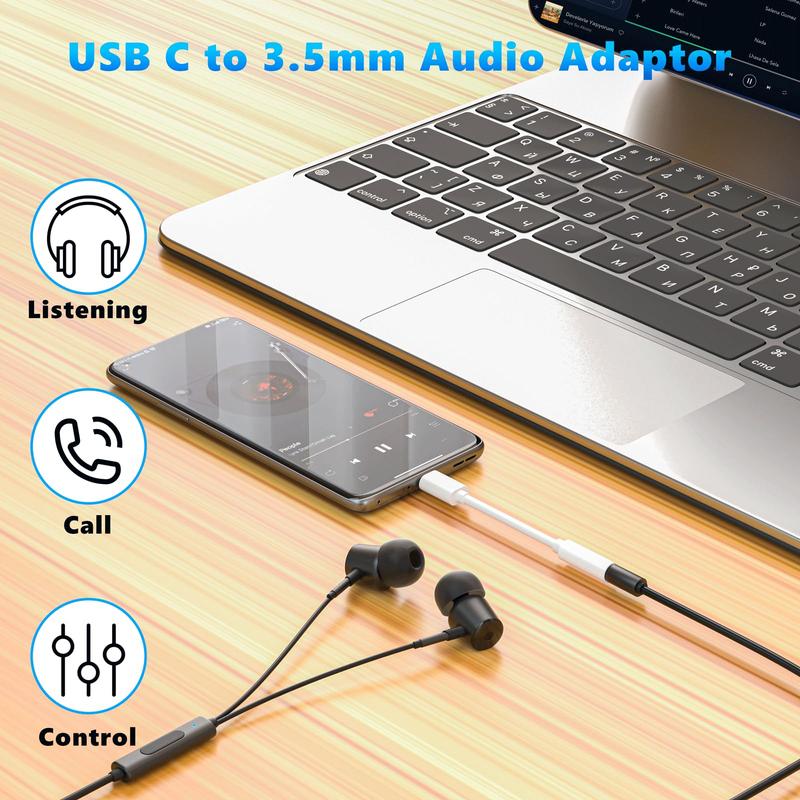 USB C to 3.5mm Audio Adapter, Headphone Adapter Cable, Adapter Cable for iPhone 15 15 Pro Max, Samsung S24 S23 S22 S21 S20 S10, Pixel 8 Pro 8 7a 7 Pro 6 5