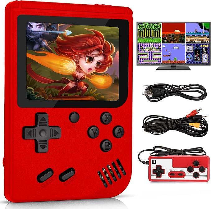 Handheld Game Console for Kids - 500 retro video games with gamepad - 3.0-inch LCD screen - Portable game player with rechargeable battery - Mini electronic toy gift for boys and girls, birthday gifts