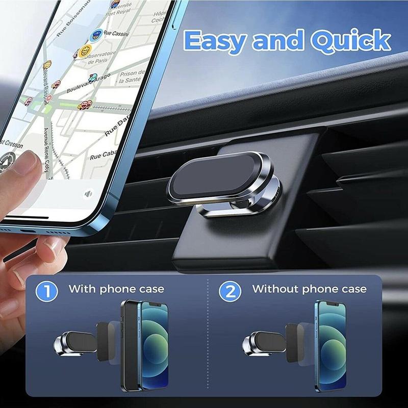 360 Degree Adjustable Magnetic Car Phone Holder, Magnetic Mobile Phone Holder for Car Dashboard, Universal Car Interior Accessories Compatible with iPhone, Samsung, Huawei, Xiaomi