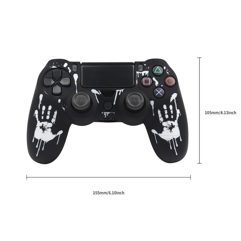 Blood Hand Print Game Controller Protector Set, 1 Set Silicone Handheld Game Controller Protector, Game Controller Protective Cover for PS4, Controller Accessories, Game Console  Accessories