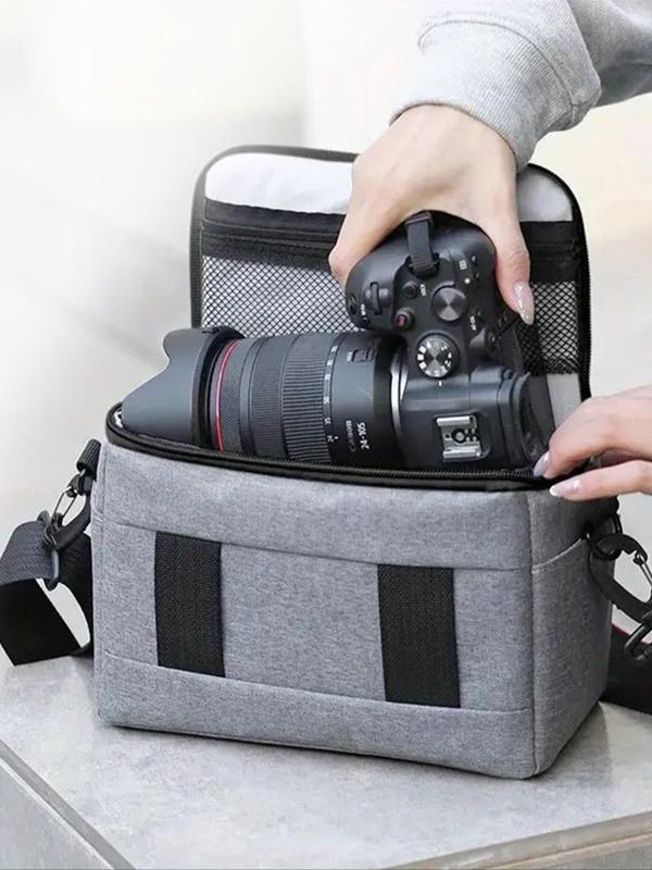 Solid Color Camera Bag, Multifunctional Crossbody Bag, Portable Camera Storage Bag, Waterproof Camera Case for Sony Nikon Canon Panasonic DSLR Camera