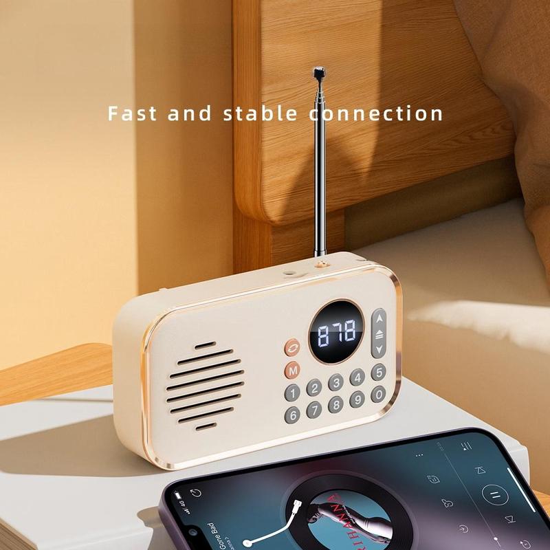 Multifunctional Wireless Sound System with Dual Speakers, USB Media Player & TF Card Slot, Vintage Radio, Indoor Outdoor Use, Christmas Present