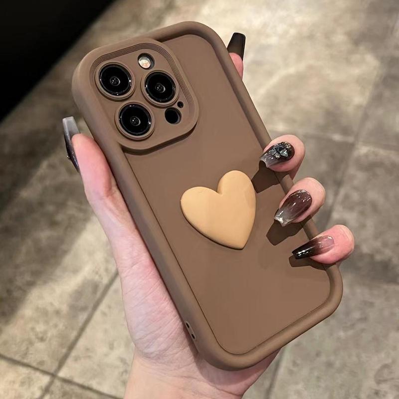 Fall Heart Design Phone Case, Shockproof Decorative Phone Protector Cover, Phone Accessories Compatible with iPhone X 11 12 13 14 15 Plus Pro Max