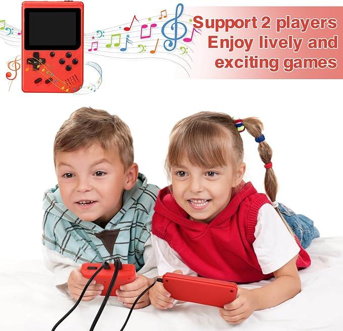 Handheld Game Console for Kids - 500 retro video games with gamepad - 3.0-inch LCD screen - Portable game player with rechargeable battery - Mini electronic toy gift for boys and girls, birthday gifts