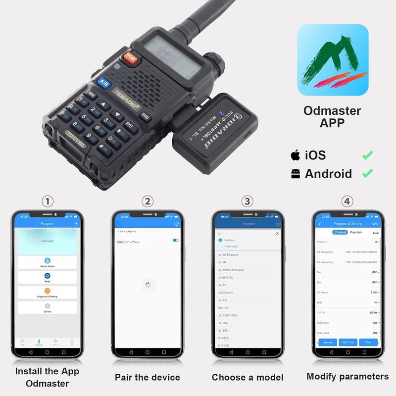 Ham Radio  Programmer Adapter APP and PC Program for  UV-5R and Multiple Models No Driver Issues Instead of Program