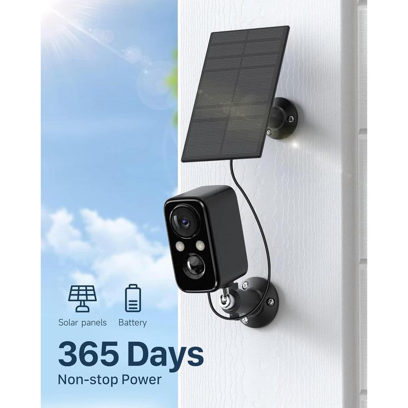 Cameras for Home Security WiFi Camera with Solar Panel Battery Powered Surveillance System Kit Motion Sensor Alarm  Remote Sd