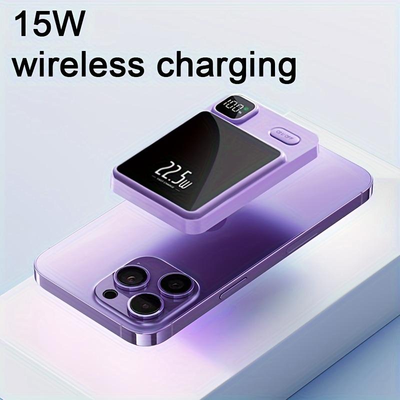 Magnetic Portable Wireless Power Bank Ultra-Thin Portable Mini Compact Charger-5000 MAh 15W Magnetic Wireless Fast Charger for Iphone12 13 14 15promax External Auxiliary Battery