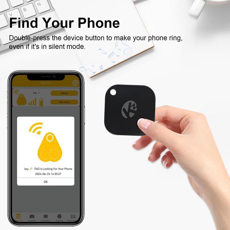 Mini GPS Tracker, Mini Key Finder, Wireless Anti-lost Alarm Sensor Device, Remote Control Finder, Suitable for Locating Phone Key Wallet Luggage