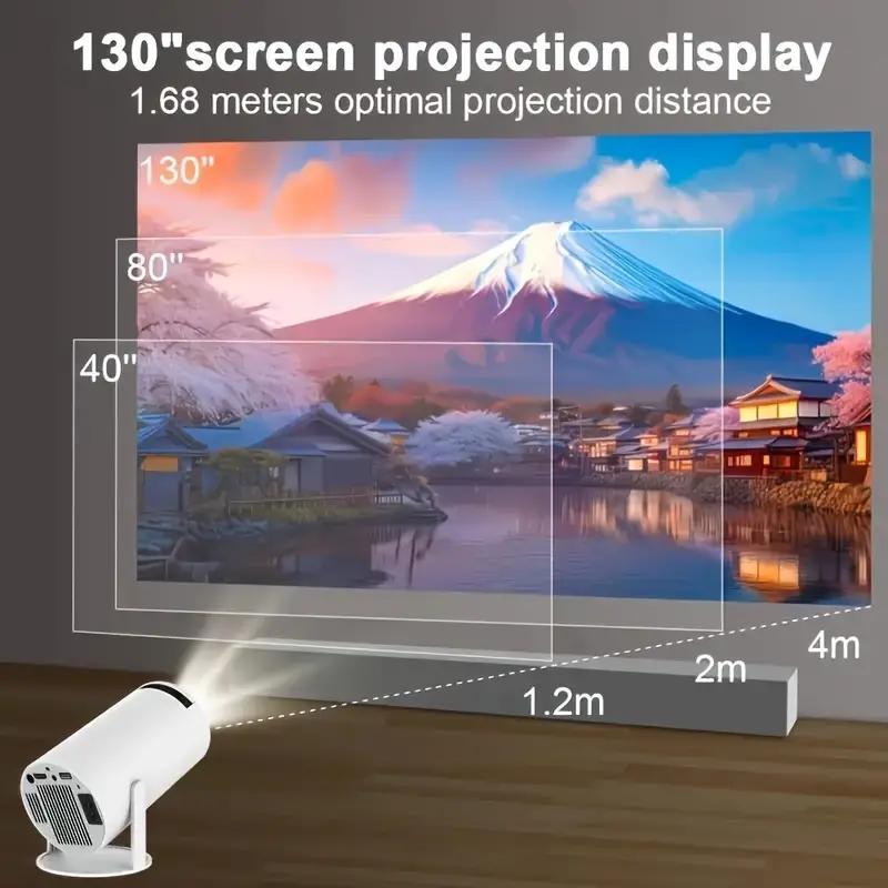 Mini Portable Projector, 4K 1080P Full HD Supported,Auto Keystone, WiFi5+Bluetooth 5.0,180°Rotatable Outdoor Projector,Built-in Android 13.0 OS built-in audio home use