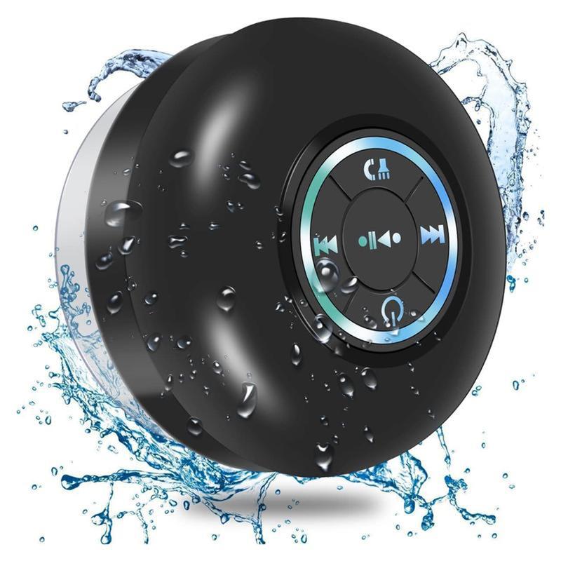 Upgraded Portable Shower Speaker, IPX7 Waterproof Bluetooth Wireless Speaker, Mini Speaker with Suction Cup and Mic for Bathroom Electronics for Halloween Thanksgiving Christmas New Year Gifts