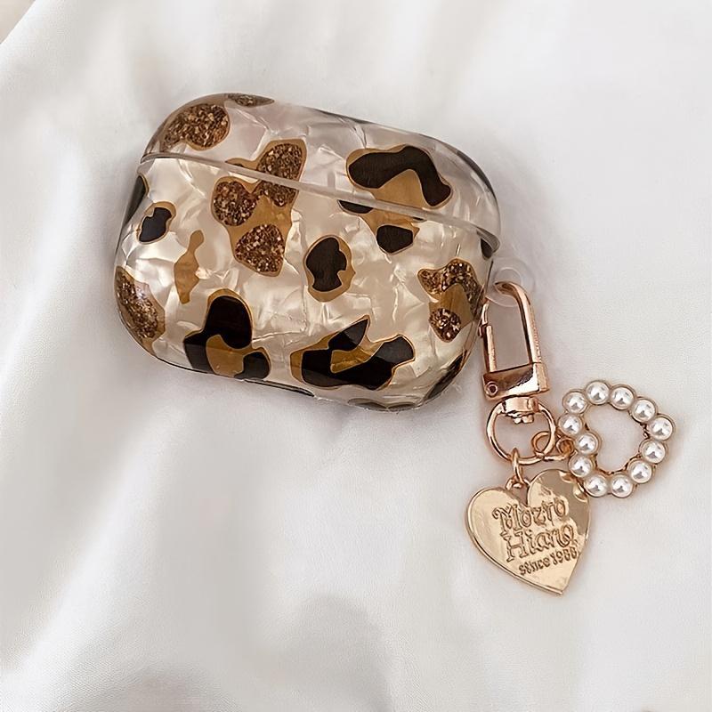 Fashion Leopard Print Earphone Case with Chain, Earphone Protective Cover, Earphone Accessories Compatible with AirPod 1 2 AirPod Pro