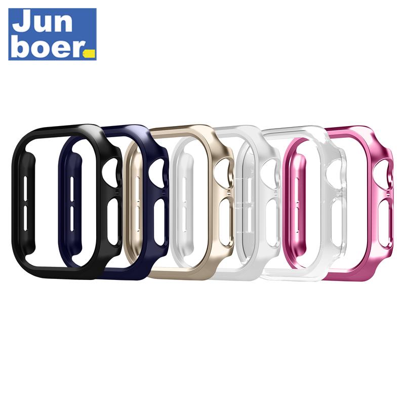 Junboer [6 Pack] Waterproof Hard Case with Tempered Glass Compatible with Apple Watch Series 10 (2024) 46 42mm, Ultra-Thin Anti-Fall Tough Protective Cover for iWatch Screen Protector