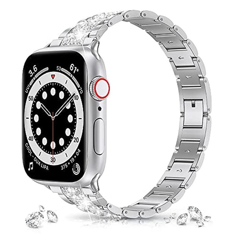 Rhinestone Decorated Smartwatch Band (Band Only), 1 Count Stainless Steel Watchband, Smart Watch Band, Watchband Compatible with Apple Smartwatches Ultra 8 7 6 SE 5 4 3, Watches Band, Wearable Accessories for Women