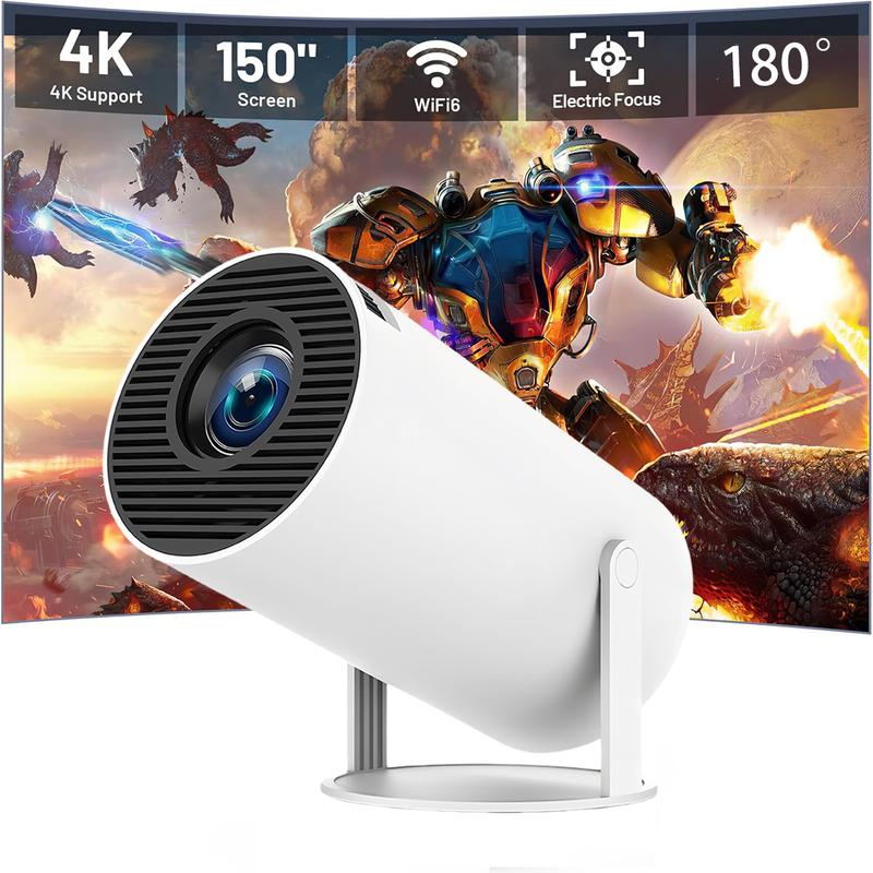 4K  [Auto Focus & Android System] Smart Mini Projector with WiFi and Bluetooth, XuanPad Projector 4K Support, 700 ANSI, Auto Keystone, 3D Stereo Sound Outdoor Home Projector with 360°Adjustable Stand