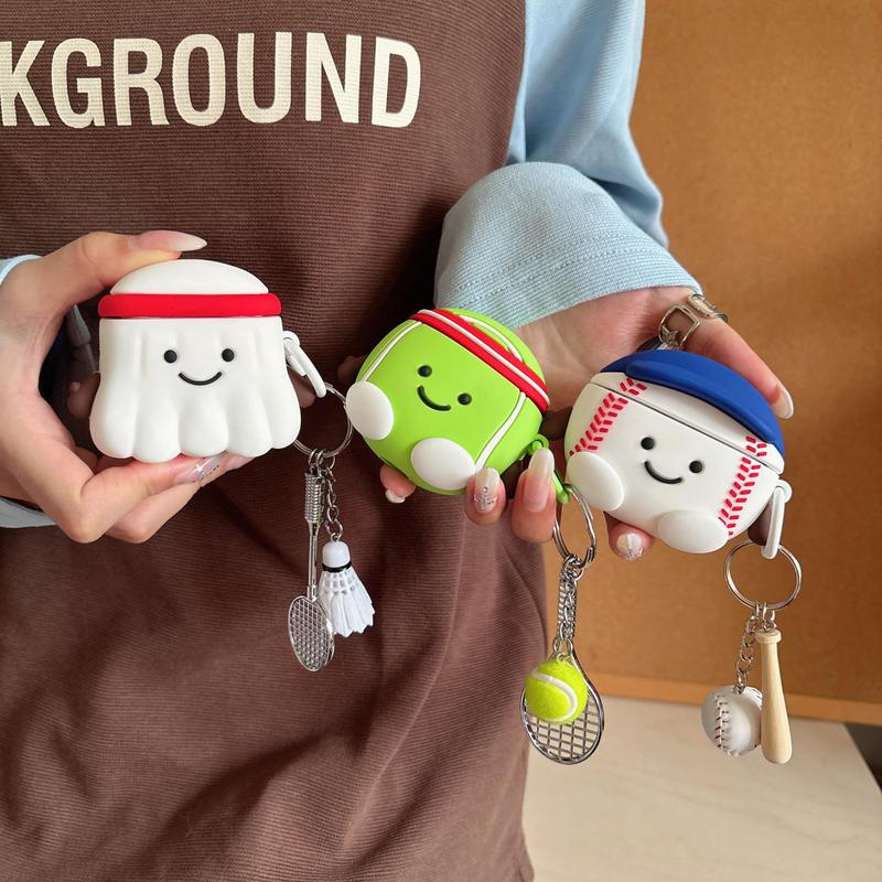 Cute Cartoon Ball Design Silicone Earphone Case (1 Count), Anti-drop Earphone Protective Cover, Earphone Accessories Compatible with AirPods 1 2 3 4 Pro Pro2