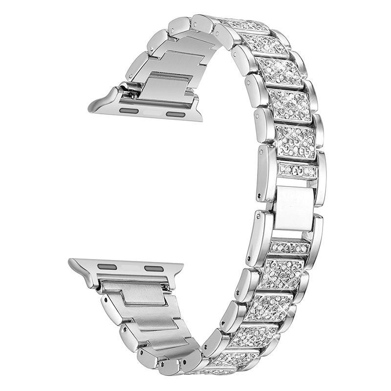 Rhinestone Decorated Smartwatch Band (Band Only), 1 Count Stainless Steel Watchband, Smart Watch Band, Watchband Compatible with Apple Smartwatches Ultra 8 7 6 SE 5 4 3, Watches Band, Wearable Accessories for Women