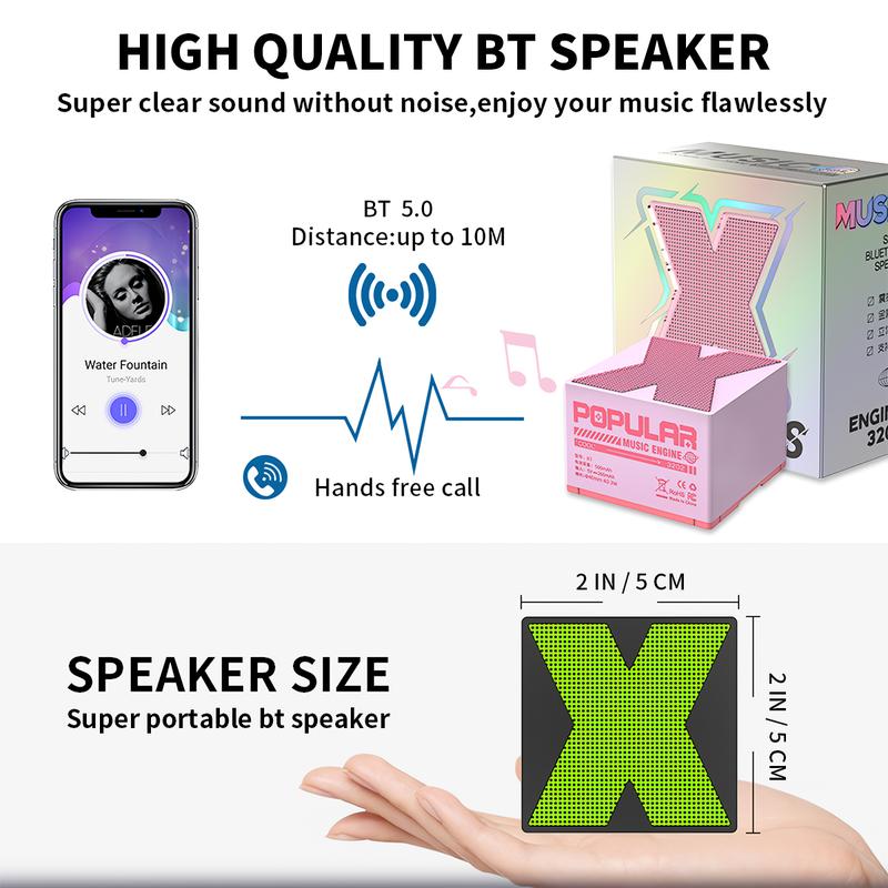 Bluetooth Speaker Wireless,Mini Portable Speaker with Mighty Sound, Retro Stylish Design, Adorable Speaker for Room, Desk Decoration, Present for Minors