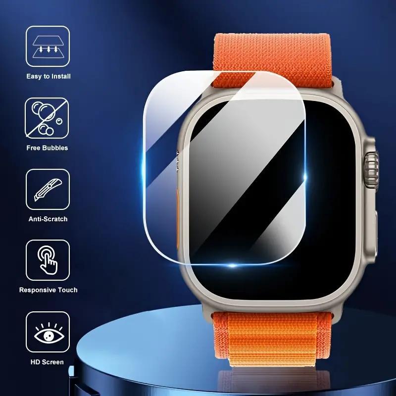 Tempered Glass Watch Screen Protector, 4 counts Waterproof & HD Watch Screen Protector, Touch Sensitive Watch Film for Apple Watch Ultra 2 Ultra 49mm