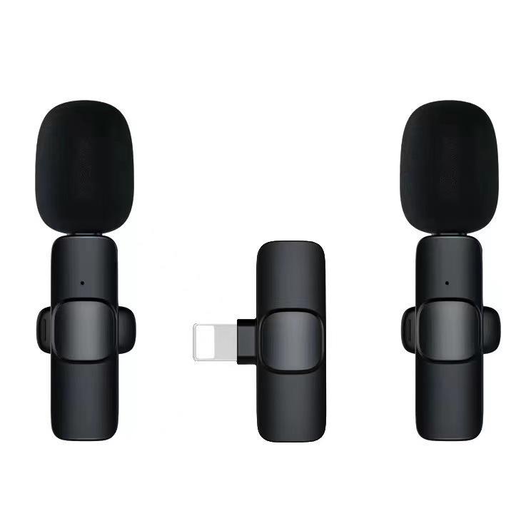 2 pieces Wireless Lavalier Microphone for iPhone, iPad, Android - Bluetooth Lapel Phone Mic for Video Recording - Mini Clip on Microphones for Tiktok Podcast Interview