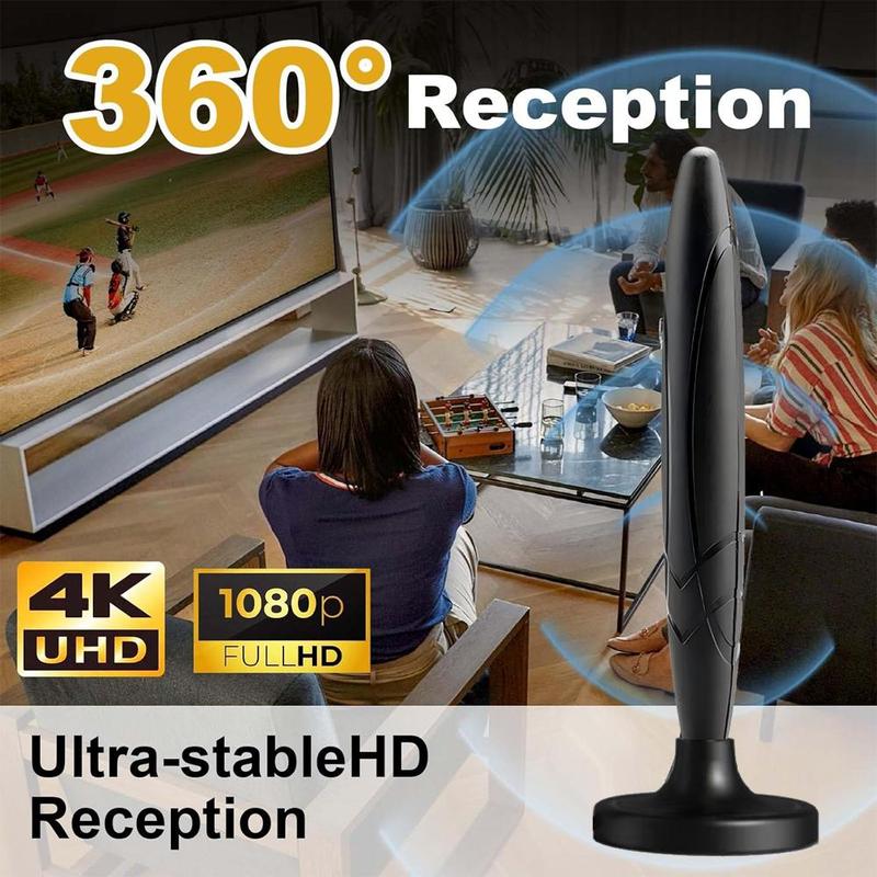 TV Antenna, Portable Design TV Antenna with Enhancer, Long Range TV Antenna, Audio & Video Accessories for Home & Office