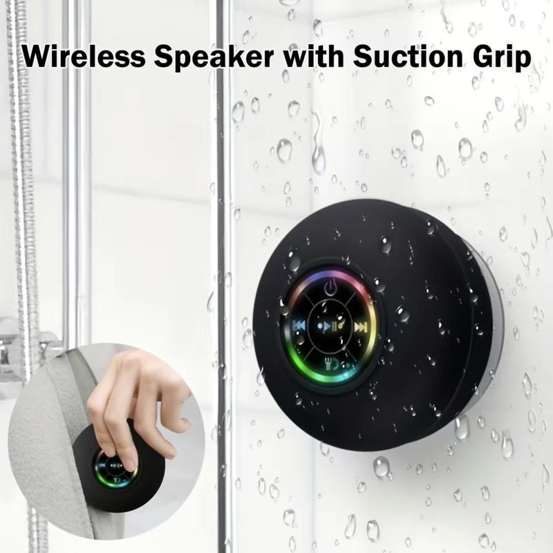 LED Bluetooth Speaker Wireless Waterproof Speaker with RGB Light, Rechargeable Battery for Smartphones and Audio Devices light speaker shower speaker